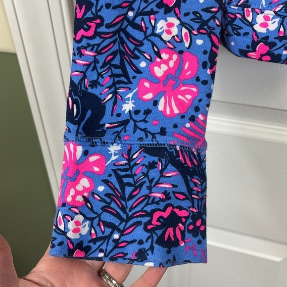 Lilly Pulitzer Emmaline cropped pullover Boca blue Birds Eye view sz xl - Picture 5 of 9